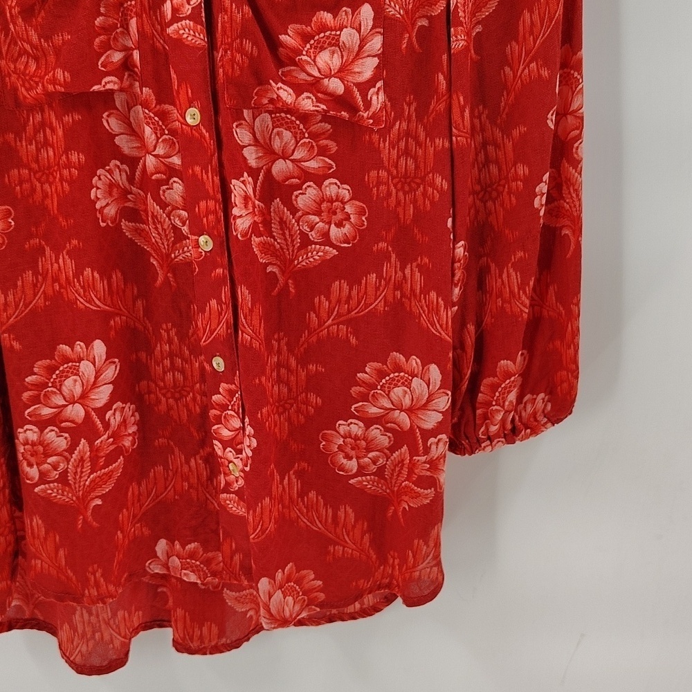 Anthropologie Akemi + Kin Romantic Boho Feminine  Red Cotton XS - Picture 4 of 7